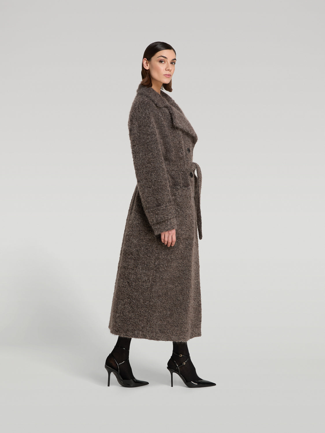 CAPPOTTO LUNGO DOPPIOPETTO OVERSIZE IN MISTO MOHAIR