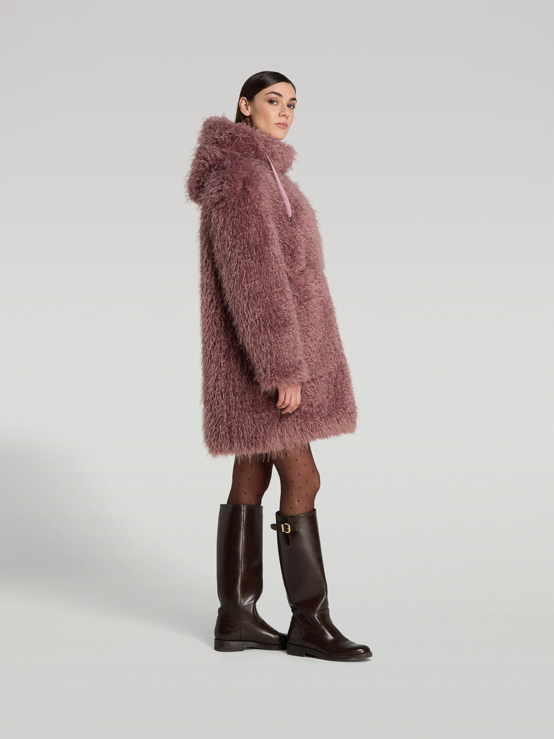 CAPPOTTINO REVERSIBILE IN FAUX CON CAPPUCCIO